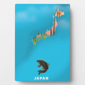 Japan Illustrated Map reisposter print. Fotoplaat (voorkant)