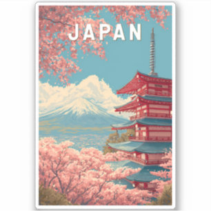 Japan Illustratie Reis Kunst Vintage Sticker
