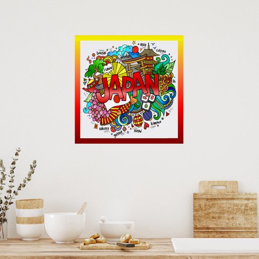 Japan Illustration Art Poster (Keuken)
