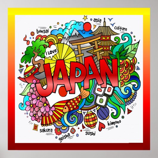 Japan Illustration Art Poster (Voorkant)