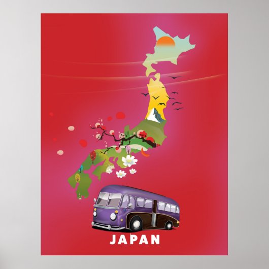 Japan Illustration reisposter. Poster (Voorkant)