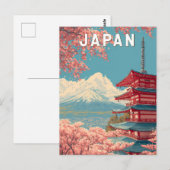 Japan Illustration Travel Art Vintage Briefkaart (Voorkant / Achterkant)
