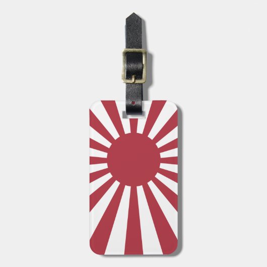 Japan Imperial Rising Sun vlag, Edo aan WW2 Bagagelabel (Voorkant verticaal)