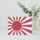 Japan Imperial Rising Sun vlag, Edo aan WW2 Briefkaart (Staand voorkant)