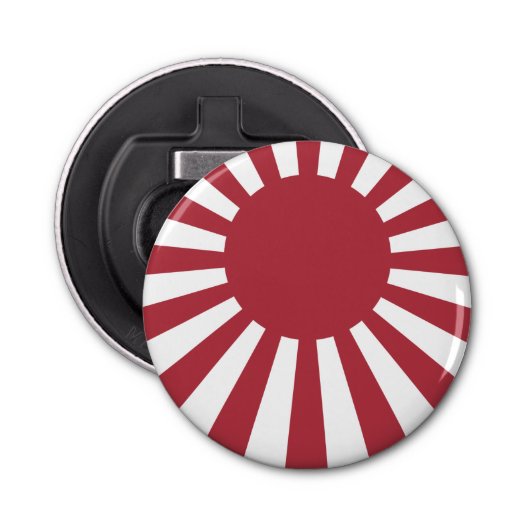 Japan Imperial Rising Sun vlag, Edo aan WW2 Button Flesopener (Voorkant)