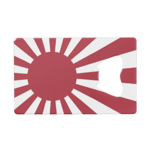 Japan Imperial Rising Sun vlag, Edo aan WW2 Creditkaart Flessenopener