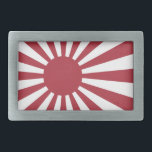 Japan Imperial Rising Sun vlag, Edo aan WW2 Gesp<br><div class="desc">De vlag van de Zon van de Rising is een Japanse vlag (???, Kyokujitsu-ki) die bestaat uit een rode schijf en zestien rode stralen die uit de schijf voortkomen. Net als de Japanse vlag symboliseert de Rising Sun vlag de zon. De vlag werd oorspronkelijk gebruikt door feodale krijgsheren in Japan...</div>