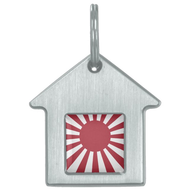 Japan Imperial Rising Sun vlag, Edo aan WW2 Huisdieren Naamplaatje (Voorkant)