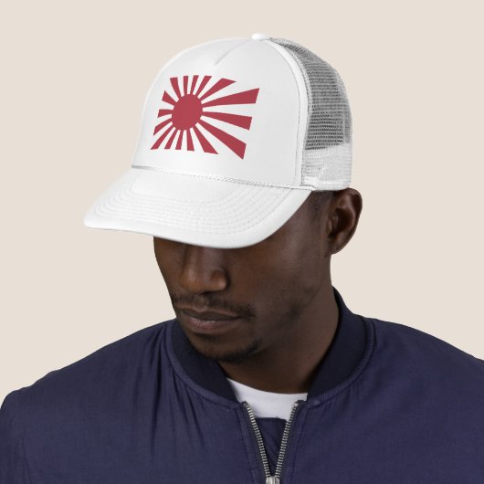 Japan Imperial Rising Sun vlag, Edo aan WW2 Trucker Pet (In situ)