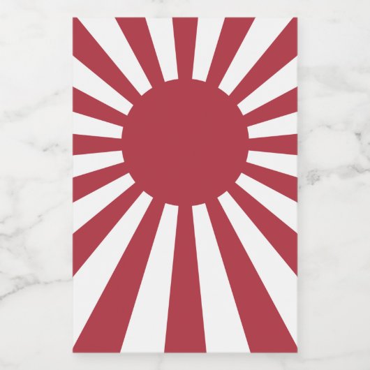 Japan Imperial Rising Sun vlag, Edo aan WW2 Voedselcontainer Etiket (Enkel label)