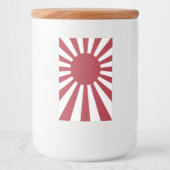 Japan Imperial Rising Sun vlag, Edo aan WW2 Voedselcontainer Etiket (Voorkant)