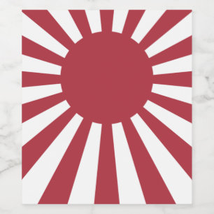 Japan Imperial Rising Sun vlag, Edo aan WW2 Wijn Etiket