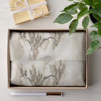 Japan Ink Landscape Minimal Misty Mountain Tissuepapier