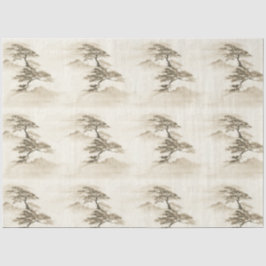 Japan Ink Landscape Minimal Misty Mountain Tissuepapier