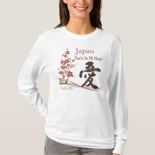 Japan is in mijn hart 2 getroffen door aardbevinge t-shirt