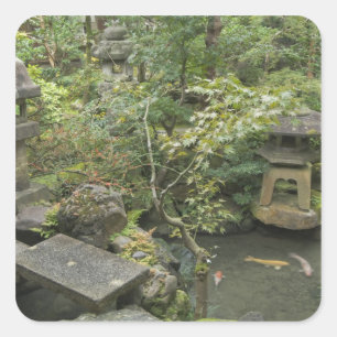 Japan, Ishikawa, Kanazawa, Nomura Samurai-huis Vierkante Sticker