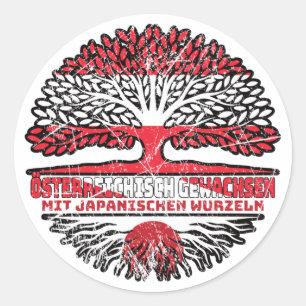 Japan Japanisch Österreichisch Österreich Baum Ronde Sticker
