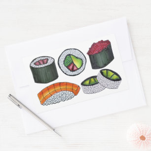 Japan Japans eten sushi maki broodjes restaurant Rechthoekige Sticker