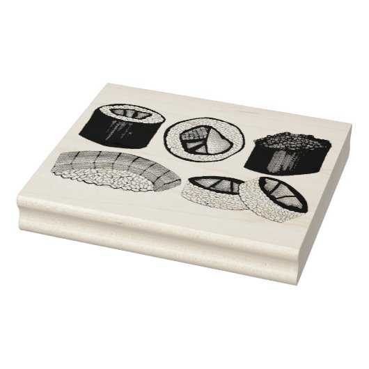 Japan Japans eten sushi maki broodjes restaurant Rubberstempel (Stempel)
