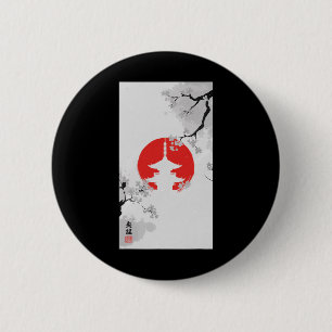Japan Japans Kyoto Tokyo Tempel Karate Shinjuku Ronde Button 5,7 Cm