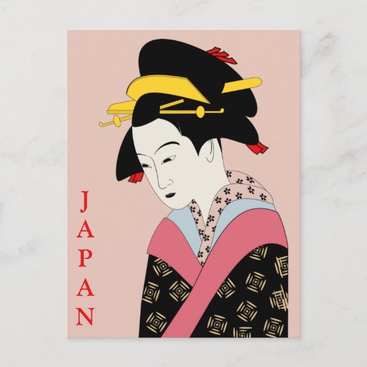 Japan Japanse Geisha Travel Briefkaart (Voorkant)