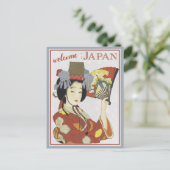 Japan Japanse Geisha Vintage Reizen Briefkaart (Staand voorkant)