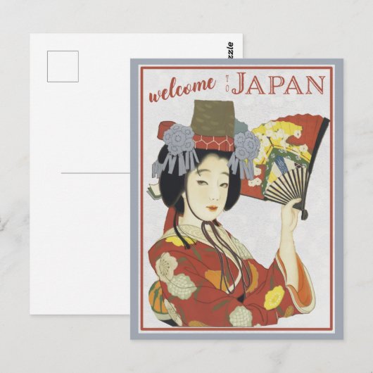 Japan Japanse Geisha Vintage Reizen Briefkaart (Voorkant / Achterkant)