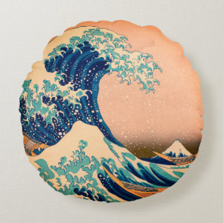 Japan - Japanse kunst (Great Wave of Kanagawa) Rond Kussen