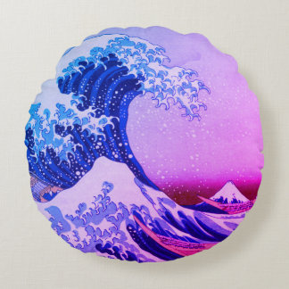 Japan - Japanse kunst (Great Wave of Kanagawa) Rond Kussen