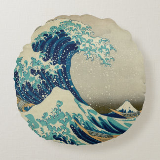 Japan - Japanse kunst (Great Wave of Kanagawa) Rond Kussen