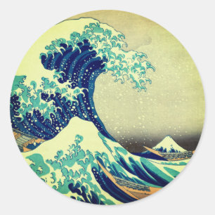 Japan - Japanse kunst (Great Wave of Kanagawa) Ronde Sticker