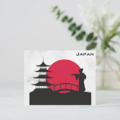 Japan Japanse Pagode Geisha Zonsondergang Reizen Briefkaart (Staand voorkant)