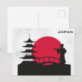 Japan Japanse Pagode Geisha Zonsondergang Reizen Briefkaart (Voorkant / Achterkant)