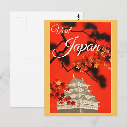 Japan Japanse pagode reisposter Briefkaart (Voorkant / Achterkant)