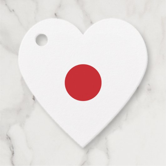Japan | Japanse vlag hart Bedankjes Labels (Voorkant)