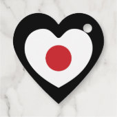 Japan | Japanse vlag hart Bedankjes Labels (Achterkant)