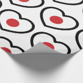 Japan | Japanse vlag hart Cadeaupapier (Hoek)