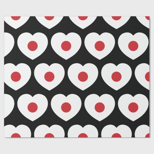 Japan | Japanse vlag hart Cadeaupapier (Vlak)