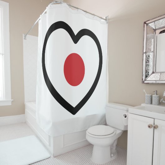 Japan | Japanse vlag hart Douchegordijn (In situ)