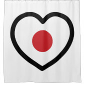 Japan | Japanse vlag hart Douchegordijn (Voorkant)
