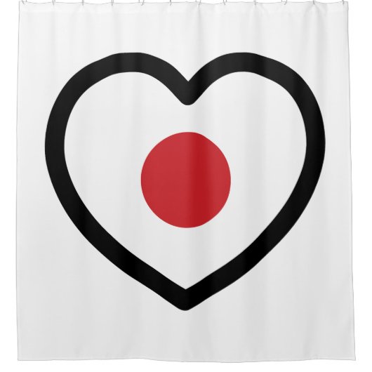 Japan | Japanse vlag hart Douchegordijn (Voorkant)