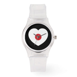 Japan Japanse vlag hart Horloge