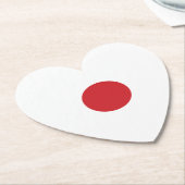 Japan | Japanse vlag hart Kartonnen Onderzetters (Gekanteld)