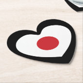 Japan | Japanse vlag hart Kartonnen Onderzetters (Gekanteld)