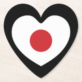 Japan | Japanse vlag hart Kartonnen Onderzetters (Voorkant)
