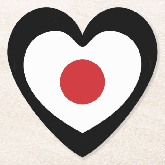 Japan | Japanse vlag hart Kartonnen Onderzetters (Voorkant)