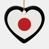 Japan | Japanse vlag hart Keramisch Ornament (Achterkant)