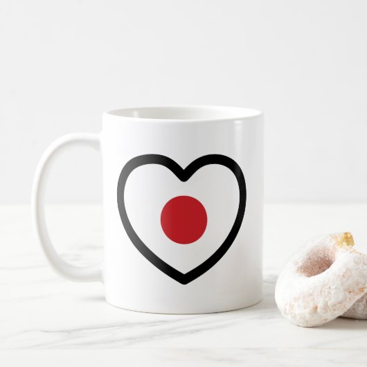 Japan | Japanse vlag hart Koffiemok (Met donut)