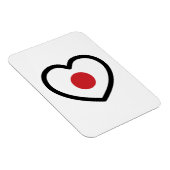 Japan | Japanse vlag hart Magneet (Rechterzijde)