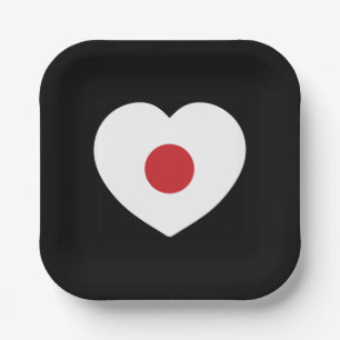 Japan   Japanse vlag hart Papieren Bordje